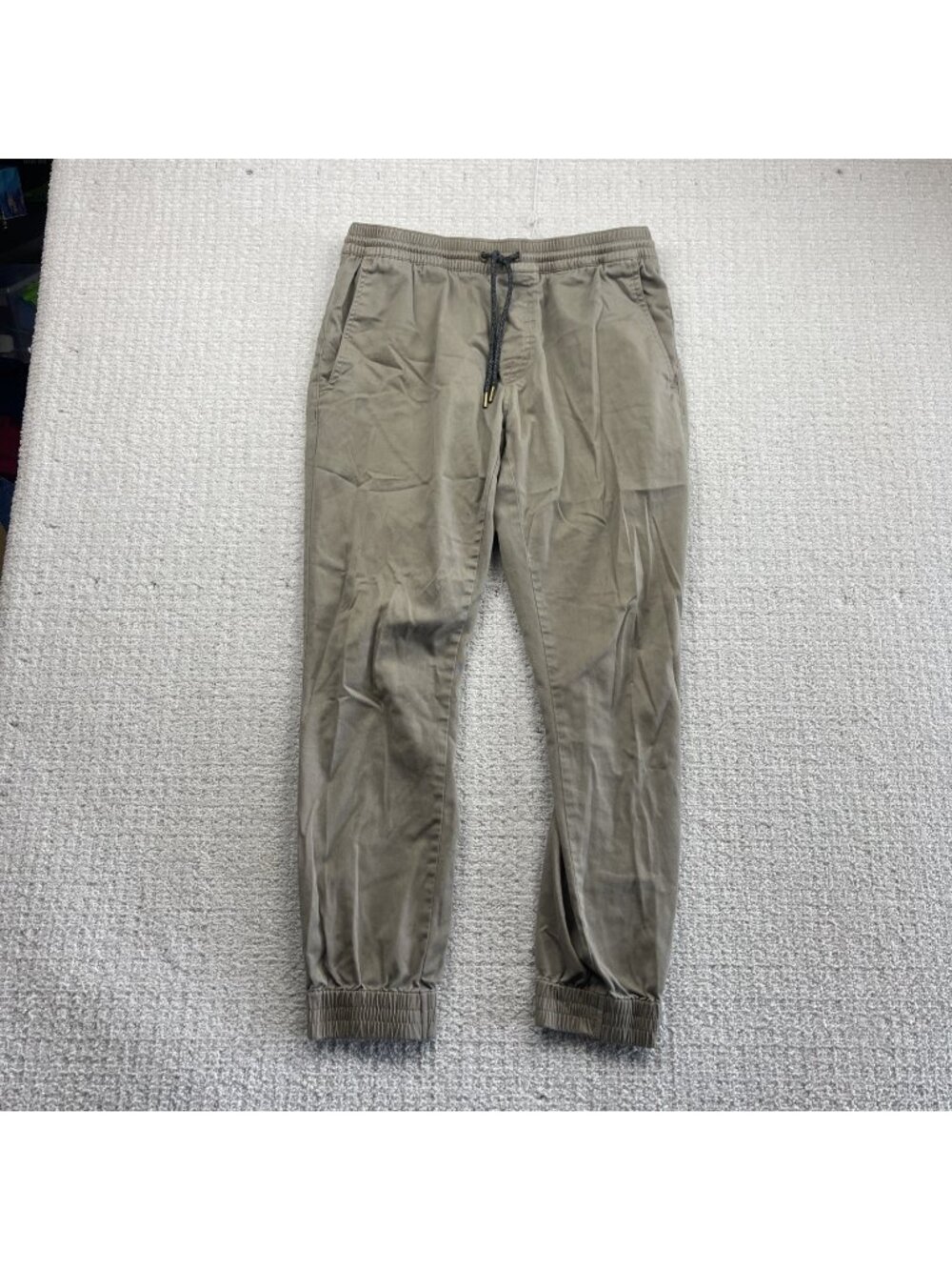 Y2K Volcom Pants Slim Jogger Tapered Skater Drawstring Men Sz M Tan / Beige